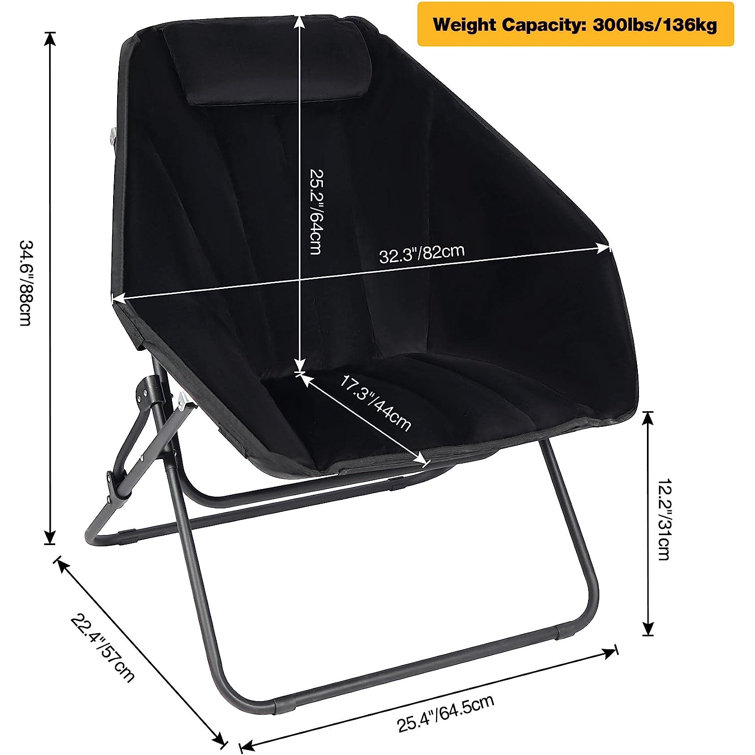 Wrought Studio™ Velvet Oversized Folding Saucer Chairs for Adults